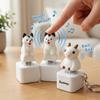 Glowing Light Up Pet Key Charm Pendant Simulation Fidget Button Key Chain  Backpack Pendant