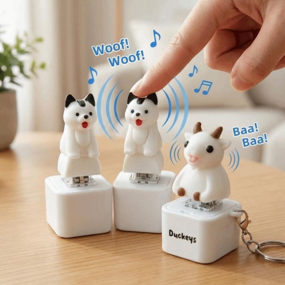 Glowing Light Up Pet Key Charm Pendant Simulation Fidget Button Key Chain  Backpack Pendant