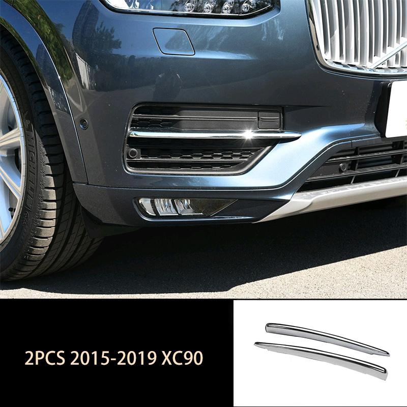 For Volvo XC90 2015- ABS Chrome Front Fog Lamp Decoration Rear Fog Lamp Decoration Cover Sticker Exterior Car Stickers