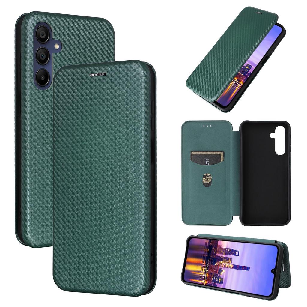 Samsung A16 Carbon Fiber Leather Flip Phone Case