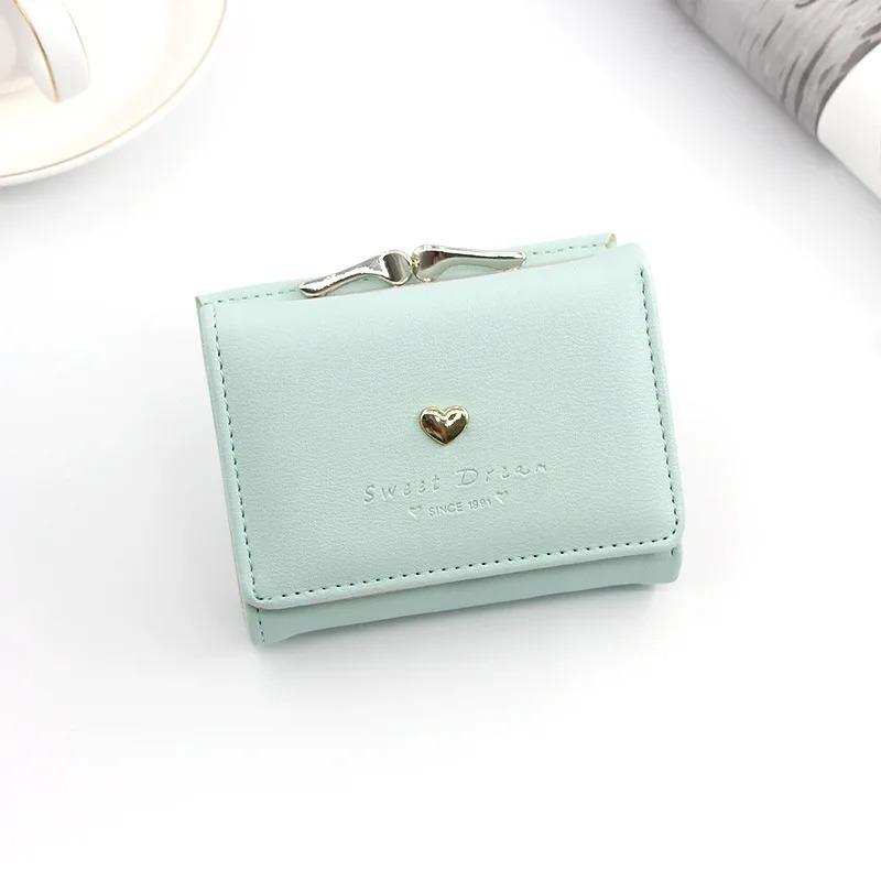 Small Women Wallet Loving Heart Short Women's Wallet Card Holder Girls Mini Woman Fashion Lady Coin Purse for Female Clutch Bag