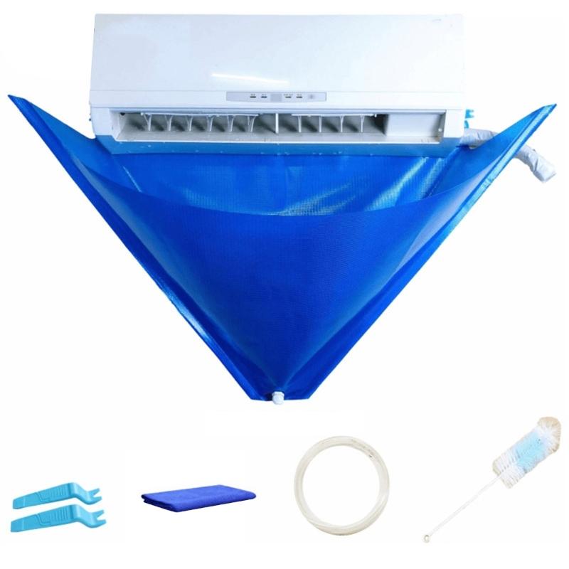 Air Conditioner Cleaning Cover Kitswith Waterproof Bag Washing Tool Brush Filter Clean Spray Protective Dust Set Durable