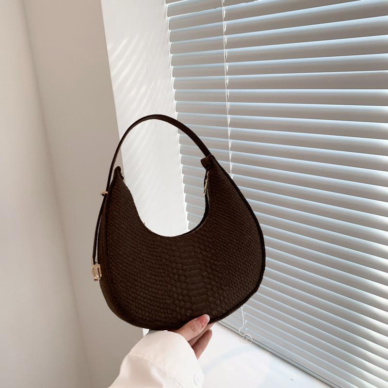 Chic Minimalist Crescent Bag For Women In Black Pink Orange Green And Brown Colors