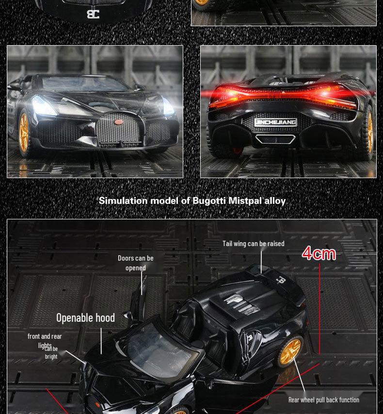 1:32 Bugatti Mistral Alloy Car Model for Kids - Simulated Play Car