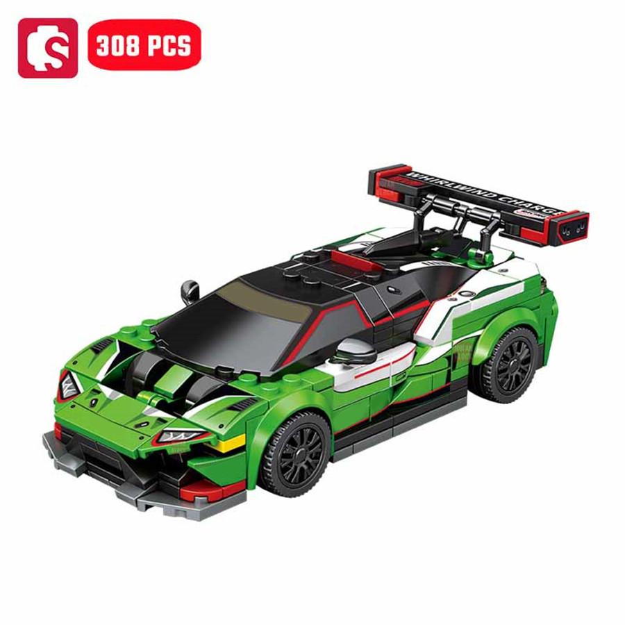 SEMBO BLOCK BK8 City Sports Car Racing Model Assembly Building Block Technology Supercar Vehicle Bricks Toys Boys Birthday Gifts