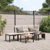 VidaXL Garden Bench Set with 4 Pcs Cushions Black, Outdoor Furniture Set, Garden Picnic Set, 3283639