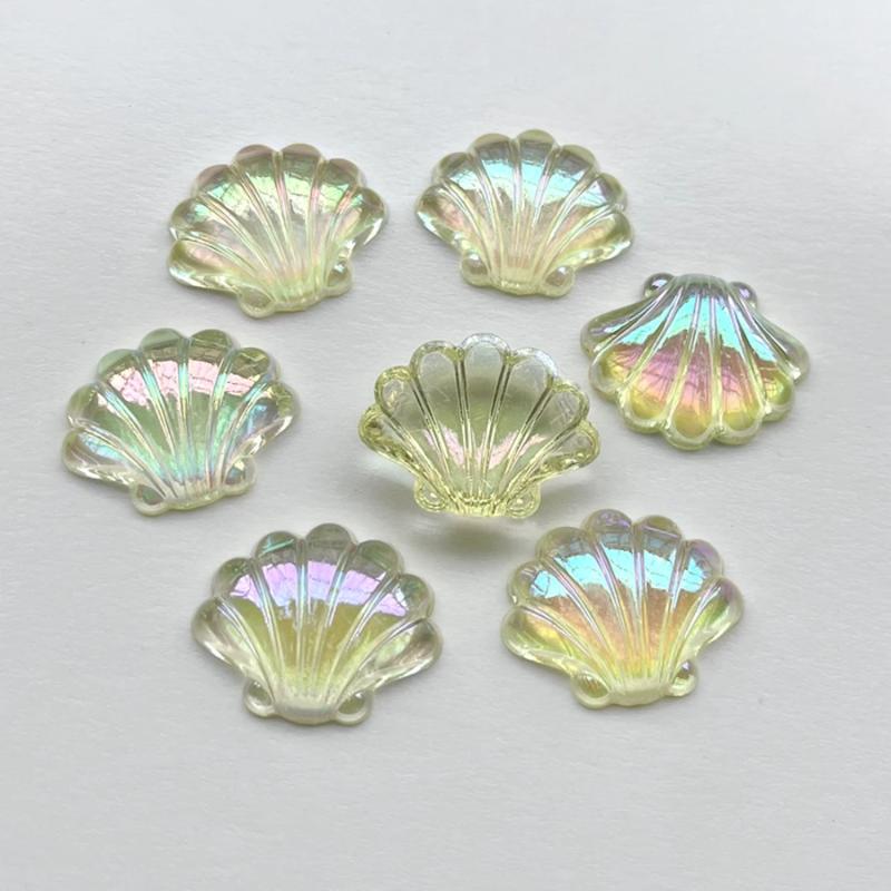 10 Pieces 27*22mm Beautiful AB Color Shell Crystal Rhinestone Flat Back Scrapbook Shell Crystal Rhinestone