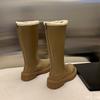 Fashion Thickened long tube boots for women in autumn winter fashionable comfortable warm zippered long tube boots for women