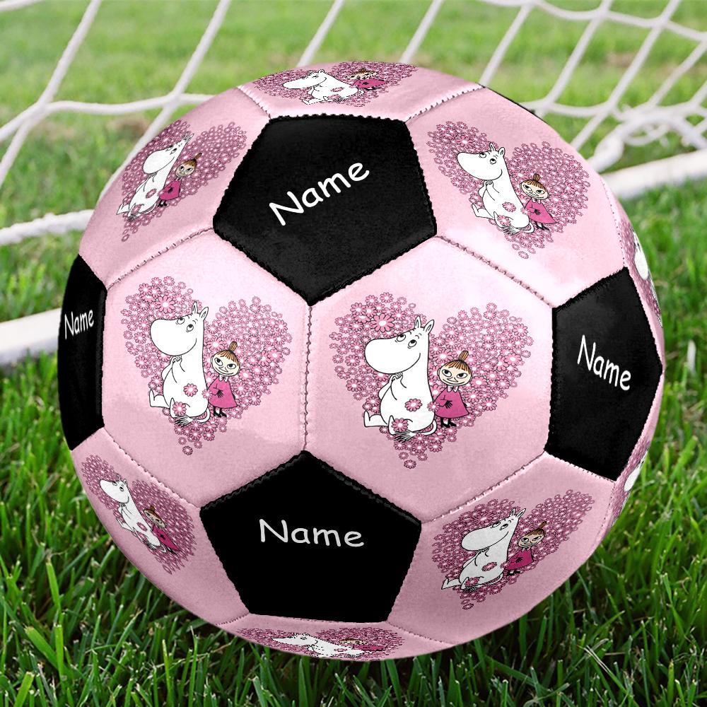 Custom Name Moomin Theme Size 5 Soccer Ball, Suitable for Both Indoor and Outdoor Matches, a Gift Suitable for Everyone.