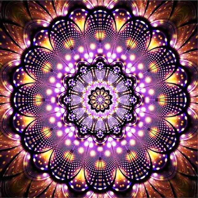 Pătrat complet rotund rășină peisaj pictură cu diamant flori mandala bricolaj diamant broderie imagine strasuri artizanat cadou de artă