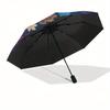 Enchanted Night Garden: Moonlit Floral FantasyUmbrella with Cute Design, Portable 3-Fold Compact Umbrella for Men & Women, Valentine's Day Mother's Da