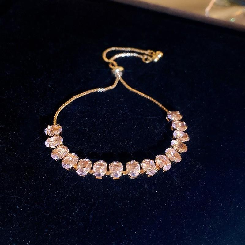 South Korea Dongdaemun Square Zircon Adjustable Bracelet Women's Simple Light Luxury Bracelet Personality Temperament High-end Jewelry