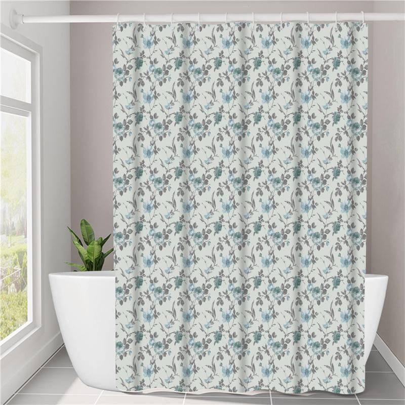 3D Printed Polyester Fabric Waterproof Shower Curtain Bathroom Shower Partition Universal Curtain