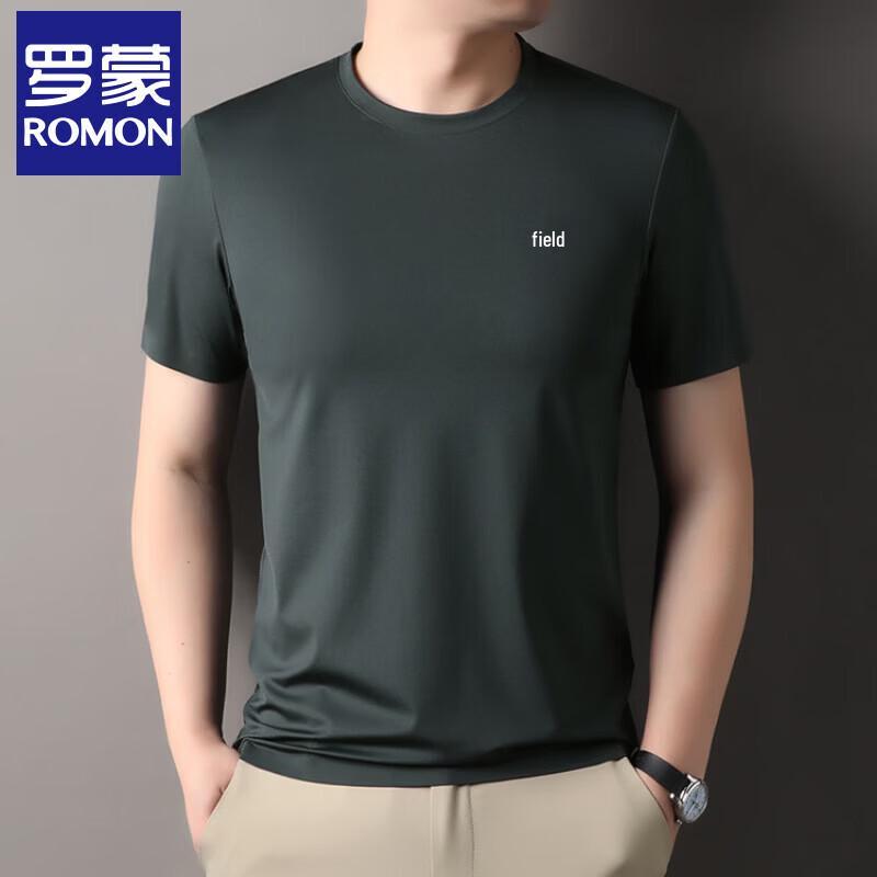 Romon Men s Summer Silk Blend Short Sleeve T-Shirt 2XL