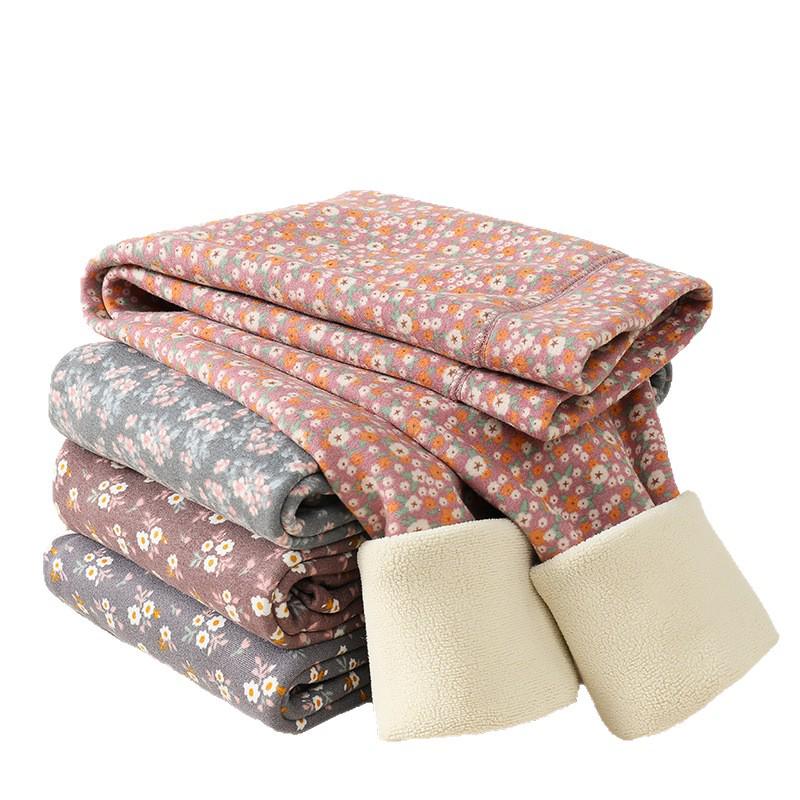 Girls' Winter Velvet Floral Vest & Fleece Pants School Uniform