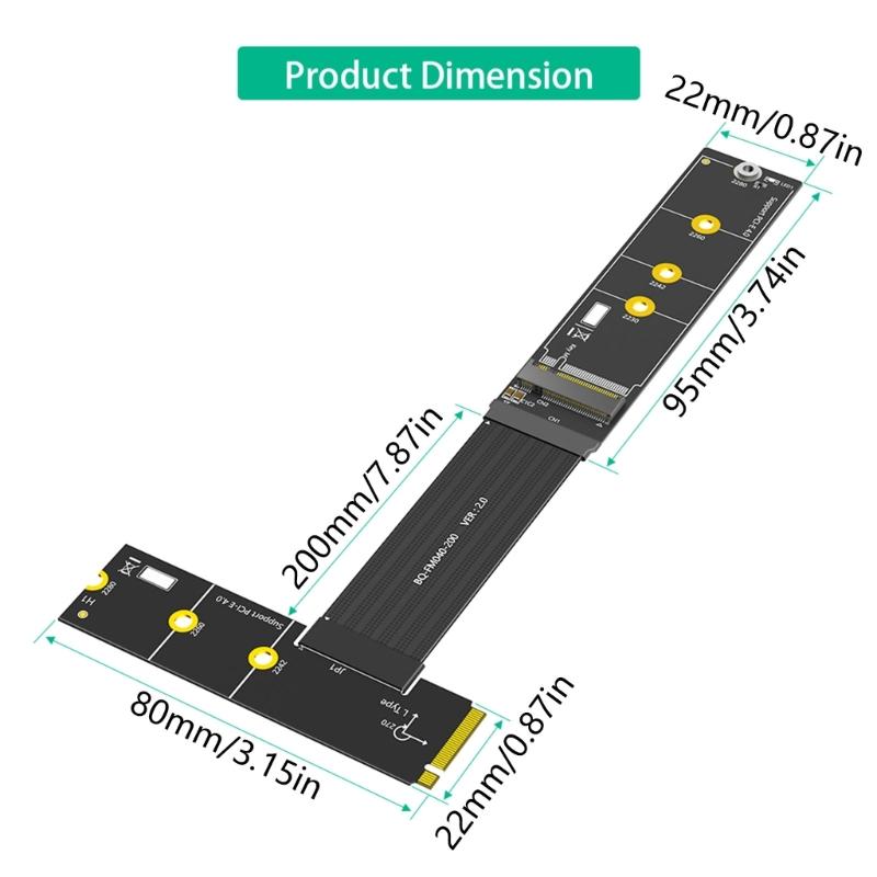 Fast speed M.2 Ssds Extension Cord 20CM For NVMe SATAs SSDs Adjustable Host Output Orientation