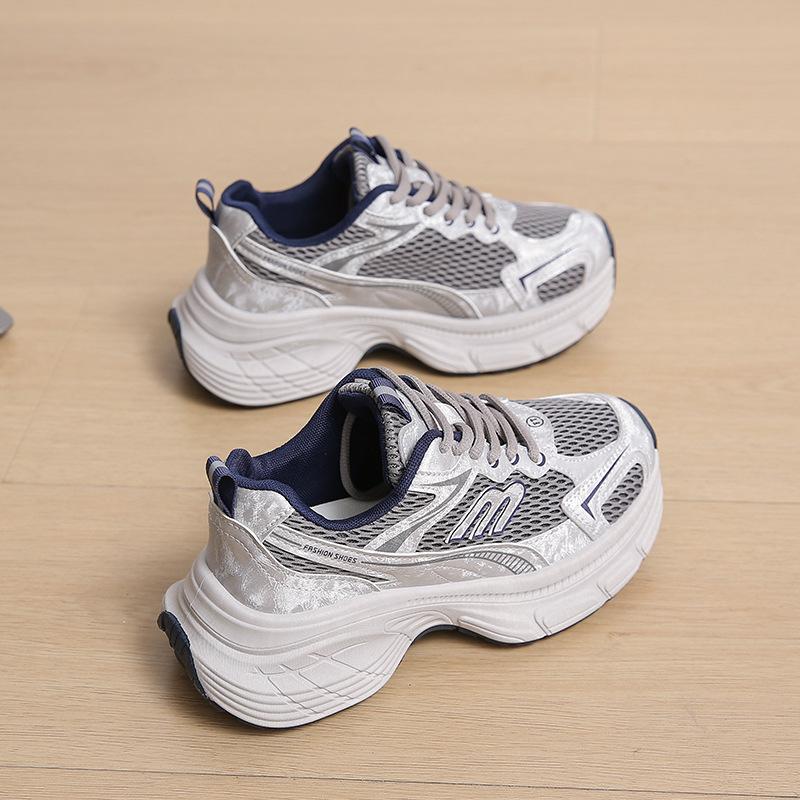 

European station 2025 new platform dad shoes women s ins trendy new super fire versatile sports and leisure 40 синий