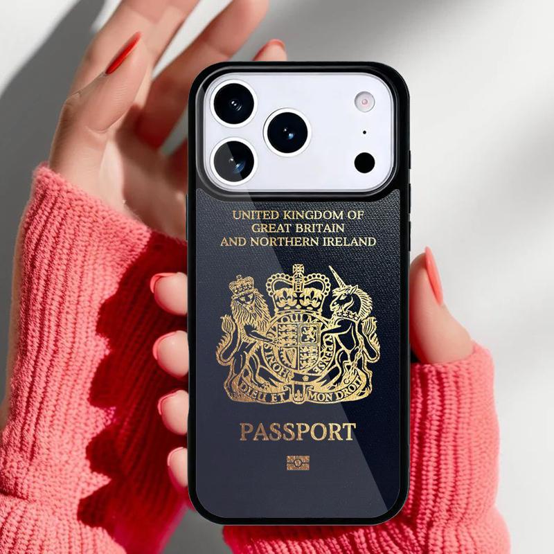 United Kingdom British Passport Phone Case for iPhone 17 Air 16e 15 14 13 Pro Max Back Cover for 12 11 Pro Coque