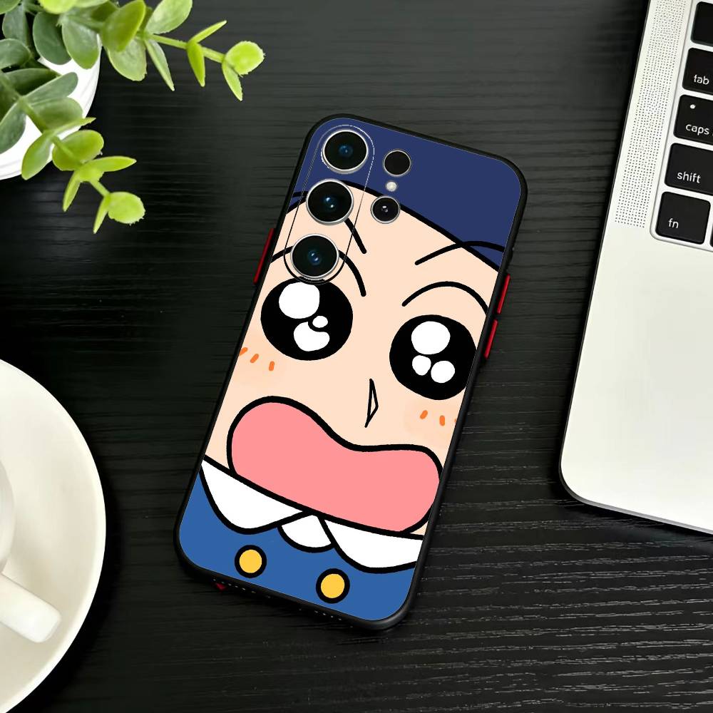 

Мультяшный чехол для телефона J-Crayon Shin-chan для Samsung S26, S25, S24, S23, S22, S21, S20, S30, Ultra, Plus, Fe, Note, 5G Черный чехол Samsung S20plus5G