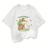 2024 Y2K Summer Girls Clothing Capibara Letters Children Clothing T-Shirt Summer Printed Cartoon Short Sleeve T-Shirt Street Ret