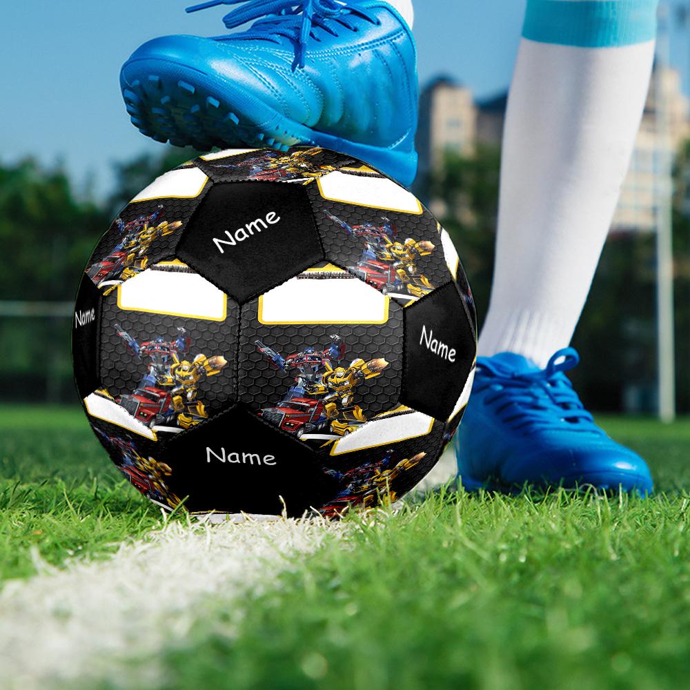 Pallone da Calcio Misura 5 a Tema Transformers con Nome Personalizzabile, Adatto Sia per Partite Indoor che Outdoor, un Regalo Adatto a Tutti.
