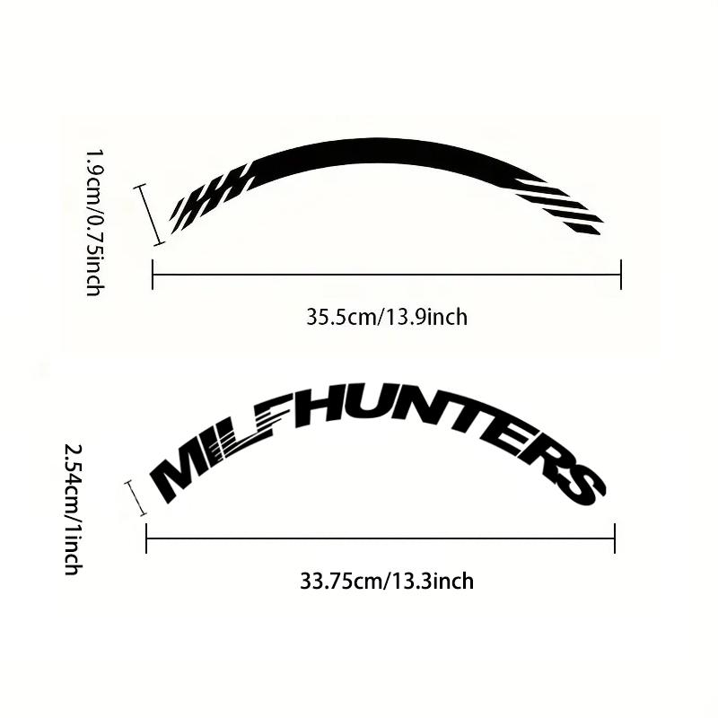 MILFHUNTERS 3D Tire Letter Decals PVC Waterproof Funny Racing Wheel Stickers Car Accessories