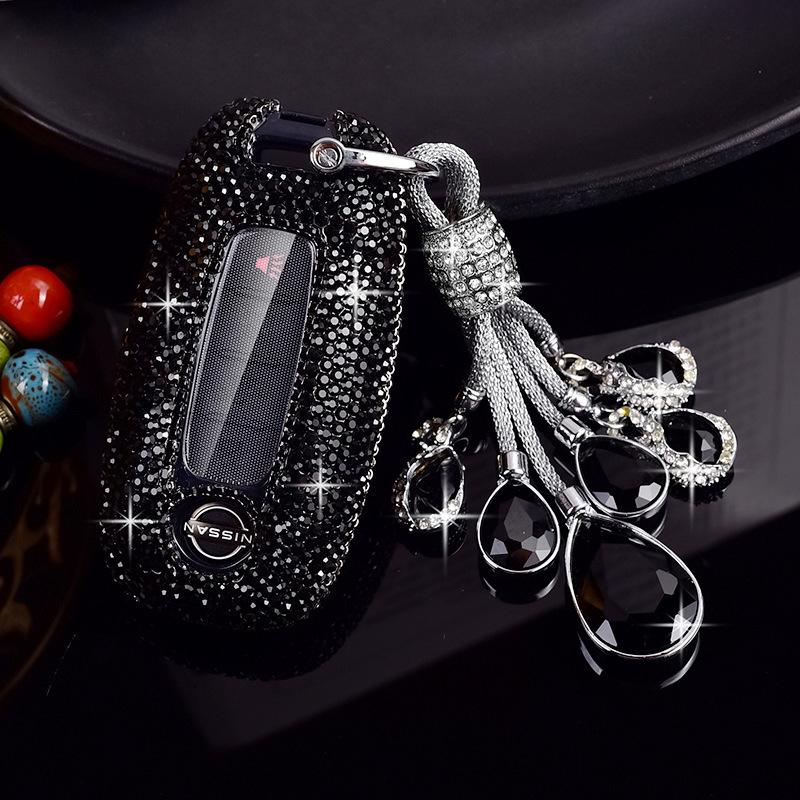 Women's Diamond Car Key Cover for Nissan 14th Gen Sylphy, Qashqai, Teana, X-Trail, Tiida, Murano, Terra