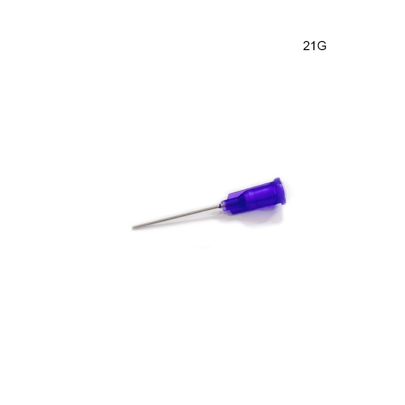 25pcs 1 Inch Dispensing Needles Syringe Needle 1 Inch Length Machine Nozzle Glue Needle Blunt End Threaded Port 14G-27G