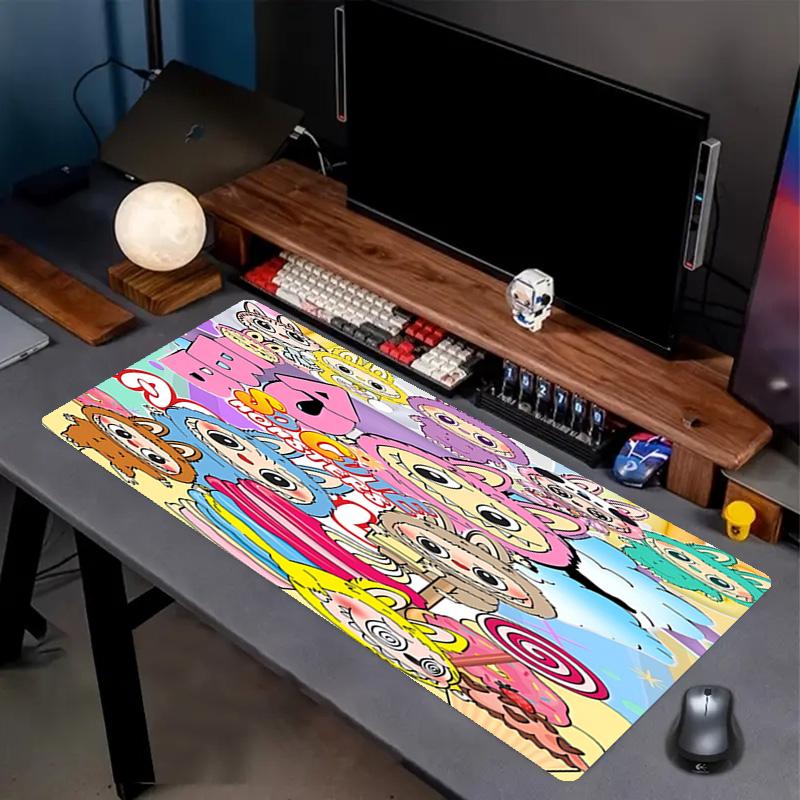 Labubu Print Mouse Pad, Anti‑Slip Desktop keyboard Mat, for PC Laptop Gaming Working Daily Use, Cool Festival Surprise Gift