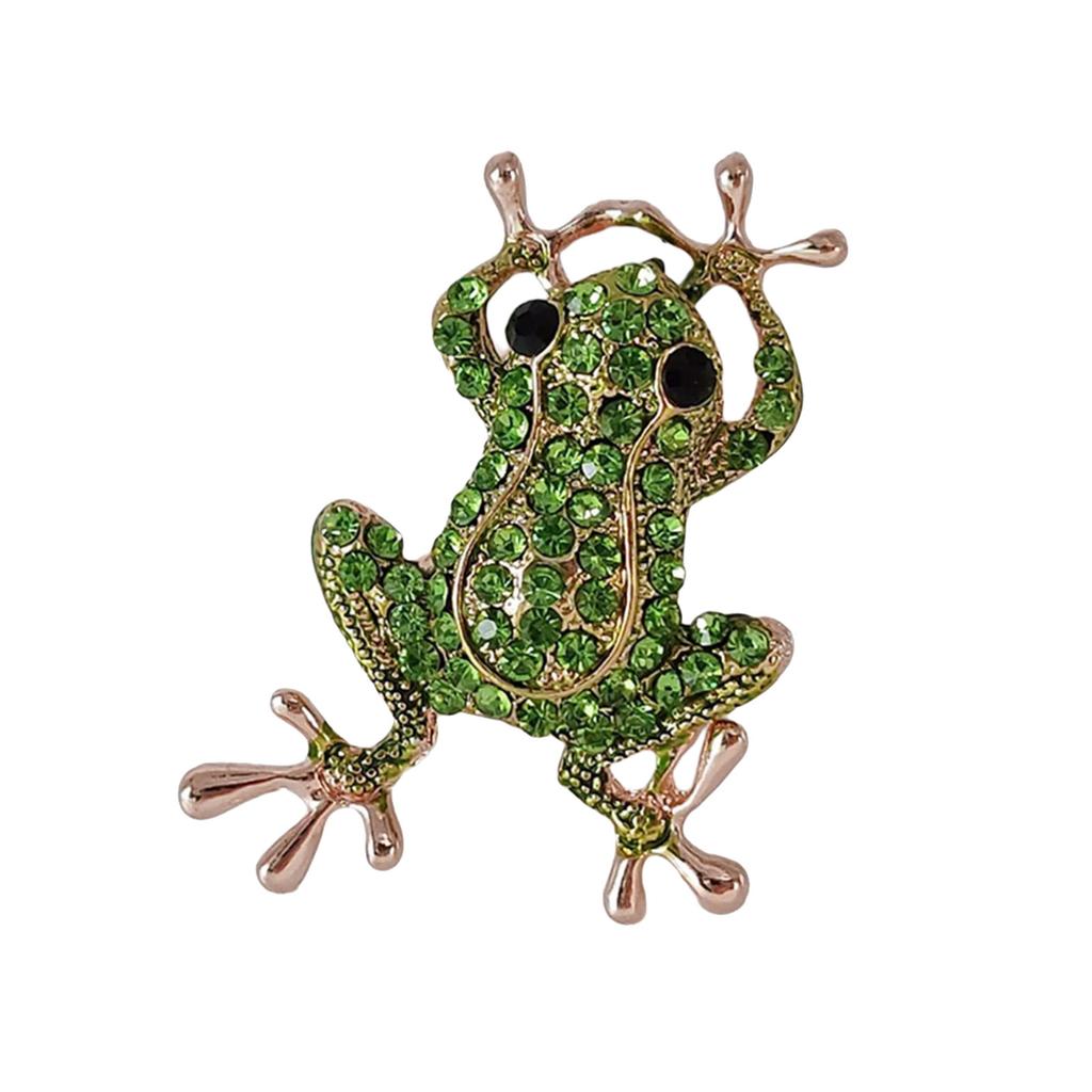 Sparkling Crystal Frogs Animal Brooch Elegant Rhinestones Decoration Jewelry Gift For Women Dress Coat Accessories