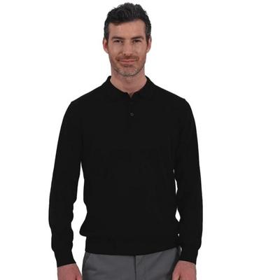Mens Casper Knitted Long-Sleeved Polo Shirt