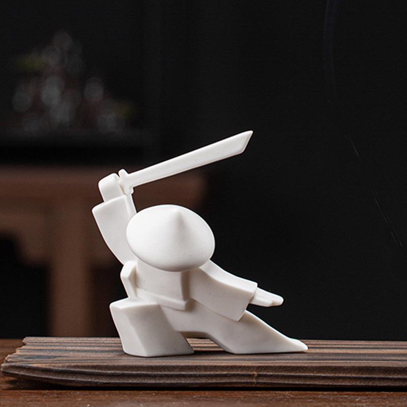 Samurai Knight Ceramic Incense Holder and Burner Ornament