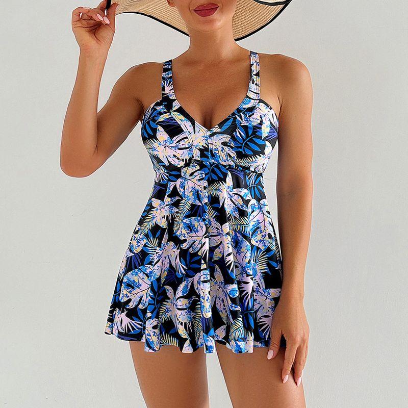 Long-Sleeved One-Piece New Style Printed Women's Swimsuit European and American Surfing Suit Bikini