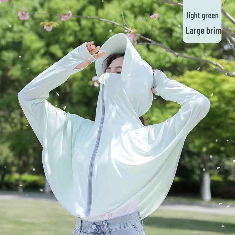 

Женский летний кардиган с длинным рукавом из ледяного шелка с защитой от УФ-лучей для велоспорта One Size (80-160 kg)