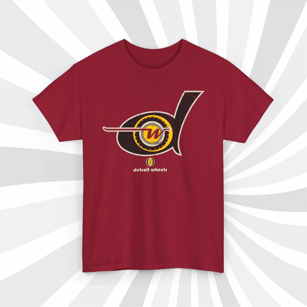 Detroit Wheels 1974 WFL Vintage Football Grunge Logo T-Shirt