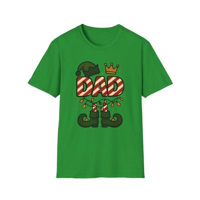 Unisex Softstyle T-Shirt DAD Elf Hat Candy Cane Crown Christmas Holiday