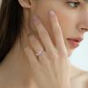 Chic Angel Wing Ring for Couple Pink Heart Cubic Zirconia Eternity Rings Romantic Forever Love Finger Jewelry Valentine Day Gift