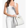 MICHAEL KORS Hamilton Moderne Metal Logo Charm Shoulder Strap Adjustable and Removable Leather Crossbody Handbag Large Women's White