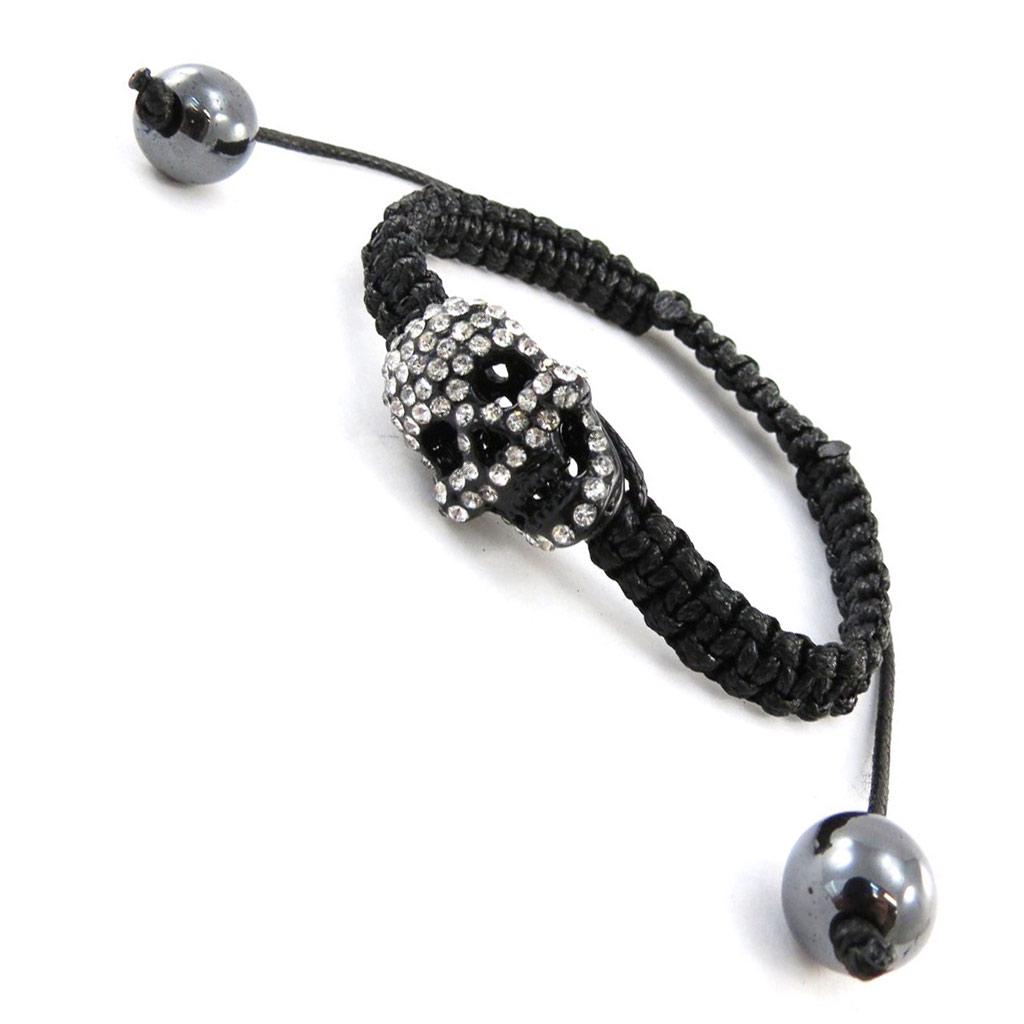 Les Trésors De Lily [J1718] - Czarna designerska bransoletka „Skull” Shambhala