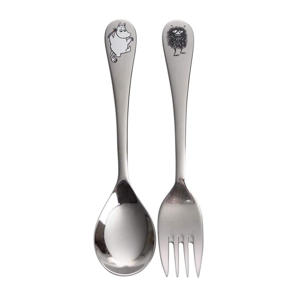 [Officially Imported] Moomin by ARABIA Cutlery Set of 2, Spoon & Fork, Moomin/Stinky, 1009276
