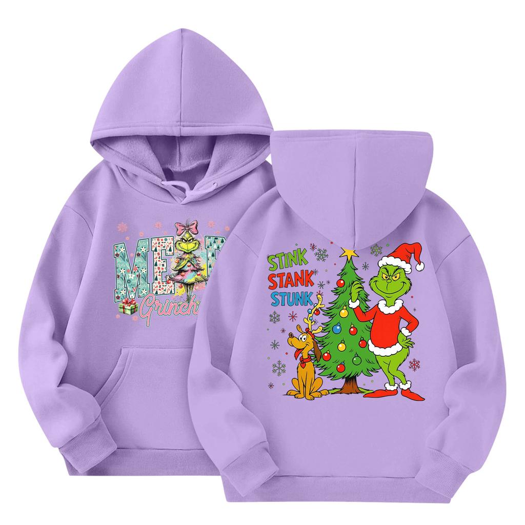 Child Fashion Lightweight Long Sleeve Pullover With Pockets  Print Hoodie