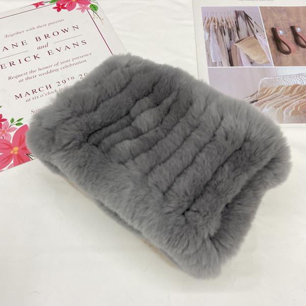 Rabbit Fur Scarf Women Winter Warm Knitted Neck Warmer Fashion Stylish Ring Scarves