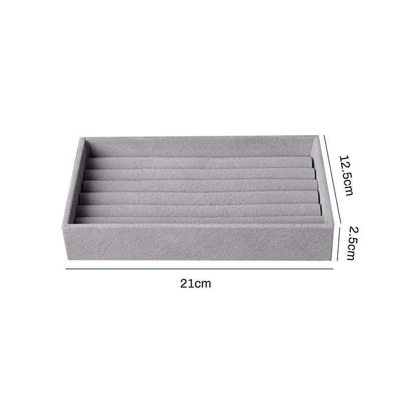 Samt Schmuck Lagerung Tablett Ring Halskette Display Box Unterstützung