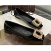 Frühling Sommer Mode Marke Ballerina Flats für Damen Einzelne Schuhe Weich Bequem Elegant Büro Damen Rot Schwarz Übergröße 42