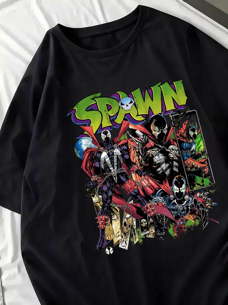 Oversized T-Shirt in Black with Spawn Print