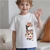 Children's Cartoon Cat Print Cotton T-shirt - Short Sleeve, European Hot Selling 2026