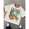 Y2K Retro Style Art Punk Directional Printing Mesh T-Shirt ,Energetic Summer Street Style Short Sleeved Shirt, Cool Design Retro Daily