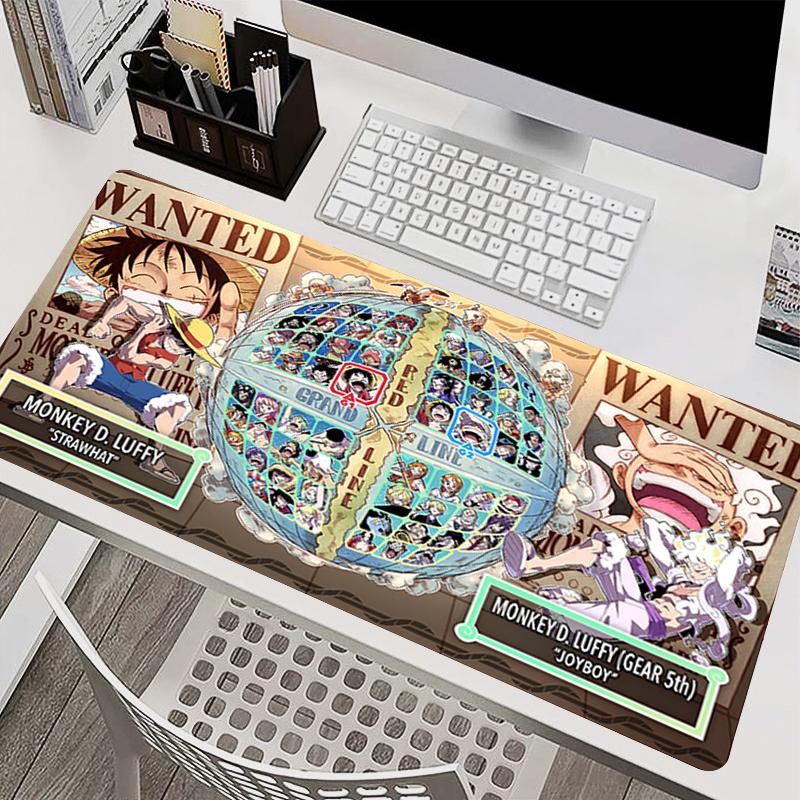 Oversized Anime Mouse Pad OOne PPiece Luffy Gaming Accessories Lock Edge Computer Mousepad Gamer Carpet Xxl Extended Desk Mat