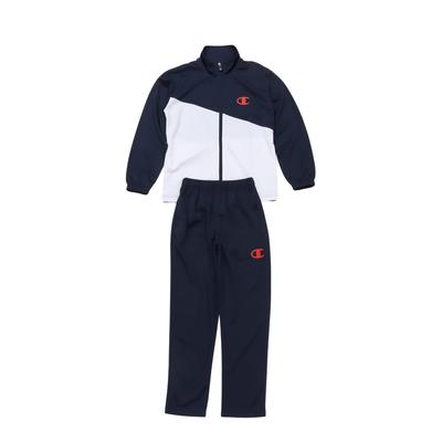 Champion Langarm Trainingsanzug-Set mit einem einzelnen Logo und Gummi-Basic-Sporttraining Marineblau Kinder (2er-Pack), Schnelltrocknend, Druck, Anzug, (CK-BSW01)