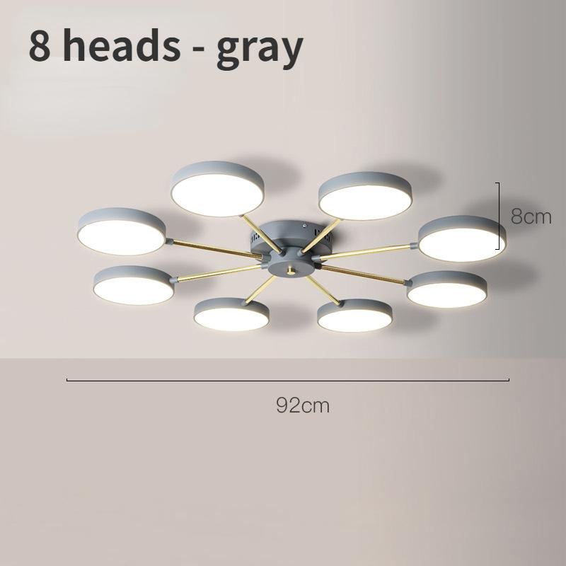 

Светодиодный потолочный светильник, разветвленные люстры для гостиной, потолочные светильники, спальни и кухни, внутреннее освещение 8 Head - Lamp серый